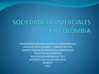 sociedades comerciales en colombia