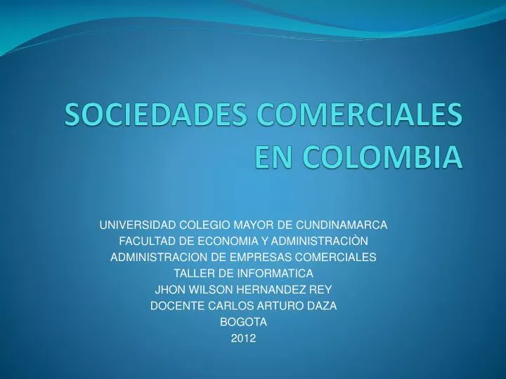 sociedades comerciales en colombia