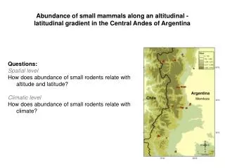 Questions : Spatial level How does abundance of small rodents relate with altitude and latitude?
