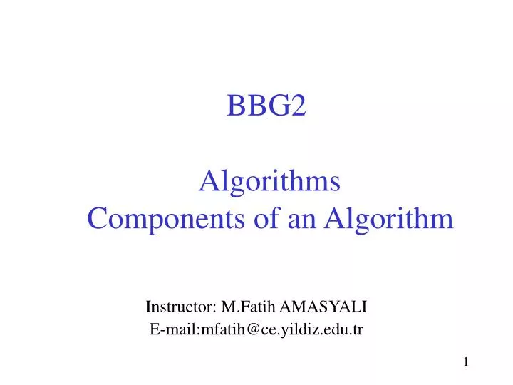 bbg2 algorithm s components of an algorithm