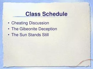 Class Schedule