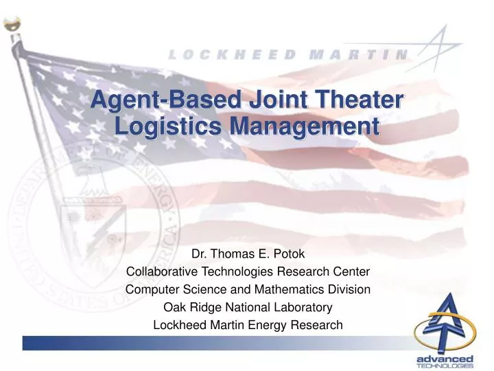 agent based joint theater logistics management
