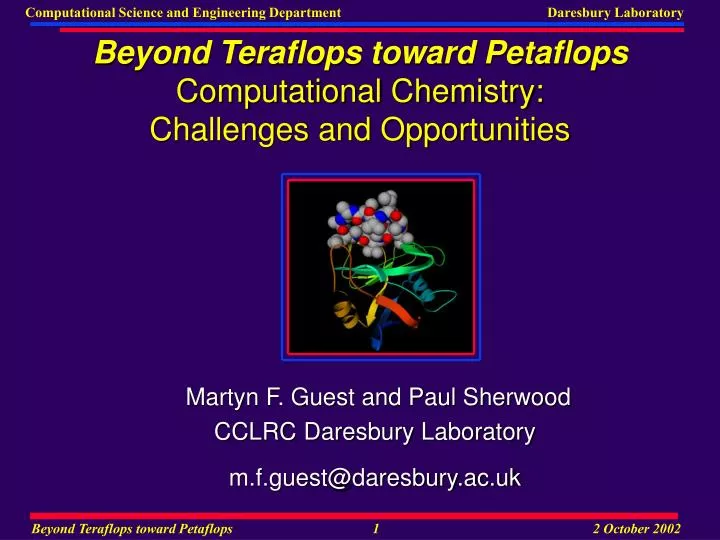 beyond teraflops toward petaflops computational chemistry challenges and opportunities