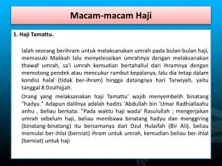 macam macam haji
