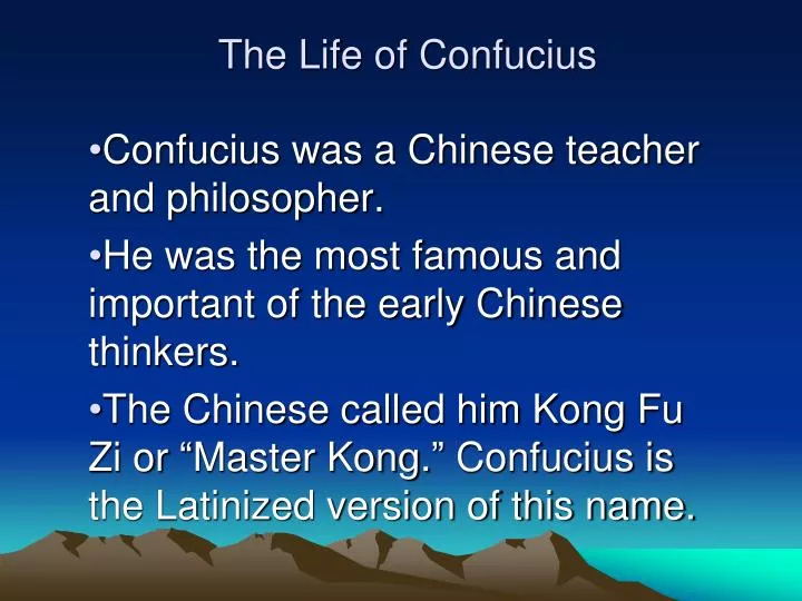 the life of confucius