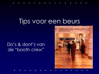 tips voor een beurs
