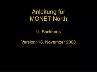 anleitung f r monet north u backhaus version 18 november 2008