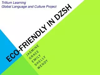 ECO-FRIENDLY IN DZSH