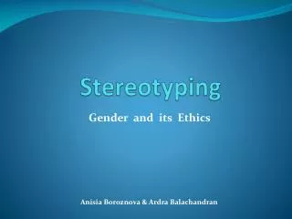 Stereotyping