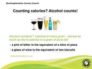 Counting calories? Alcohol counts!