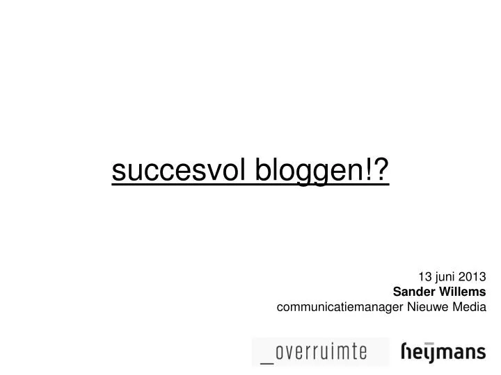 succesvol bloggen