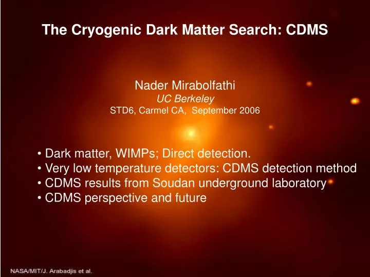 the cryogenic dark matter search cdms