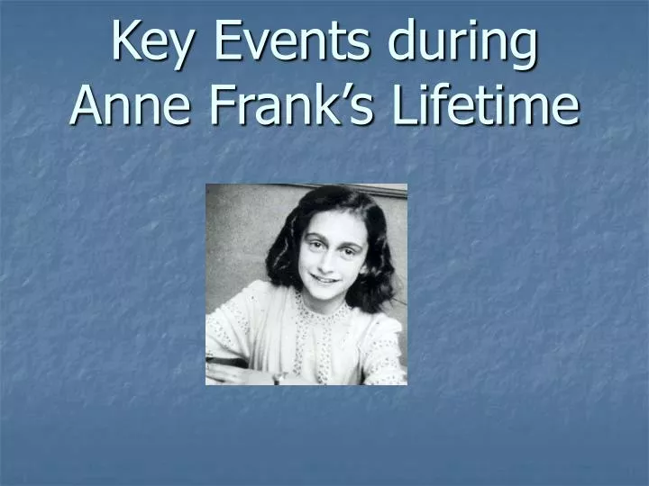key events during anne frank s lifetime