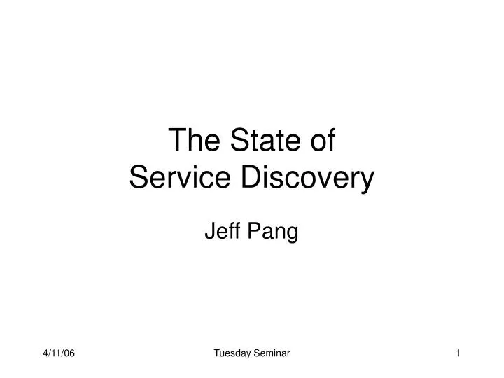 the state of service discovery