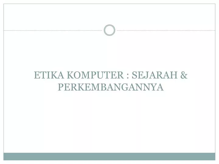 etika komputer sejarah perkembangannya