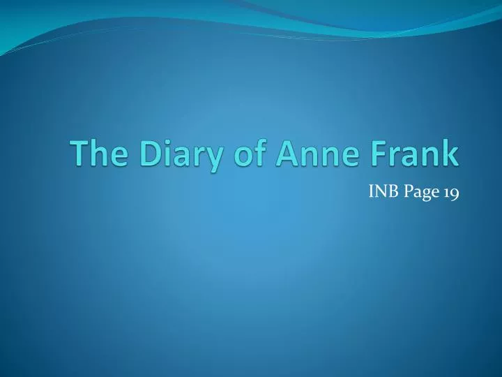 the diary of anne frank