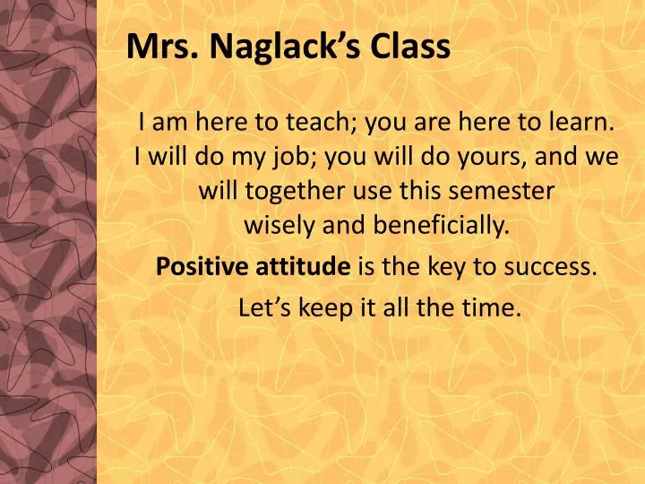 mrs naglack s class
