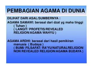 pembagian agama di dunia