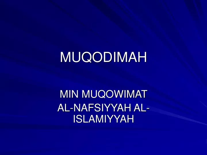 muqodimah