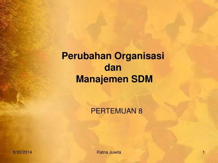 perubahan organisasi dan manajemen sdm