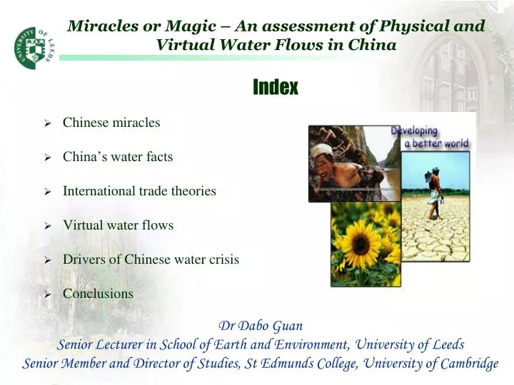 miracles or magic an assessment of physical and virtual water flows in china