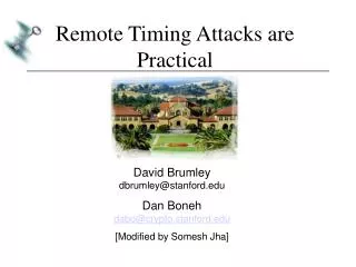 Remote Timing Attacks are Practical