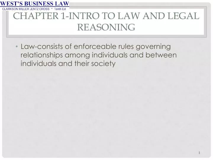 chapter 1 intro to law and legal reasoning