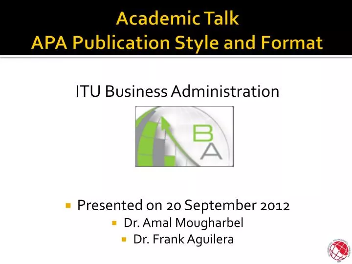 academic talk apa publication style and format