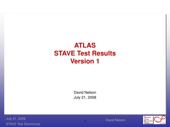atlas stave test results version 1