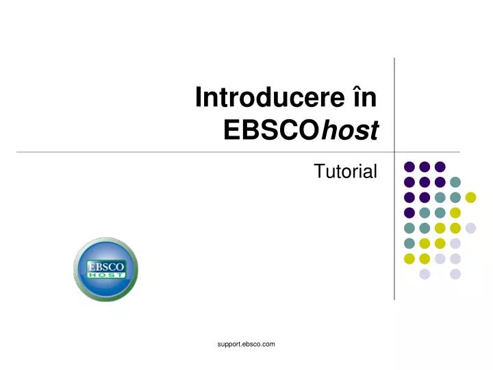 introducere n ebsco host