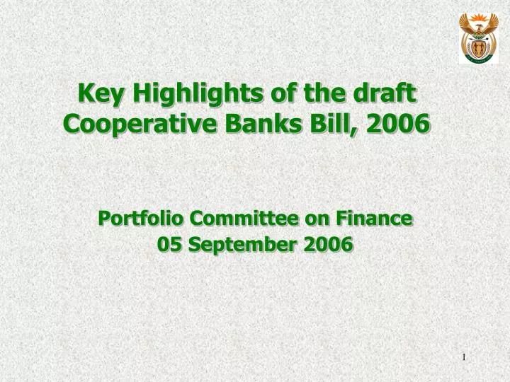 key highlights of the draft cooperative banks bill 2006