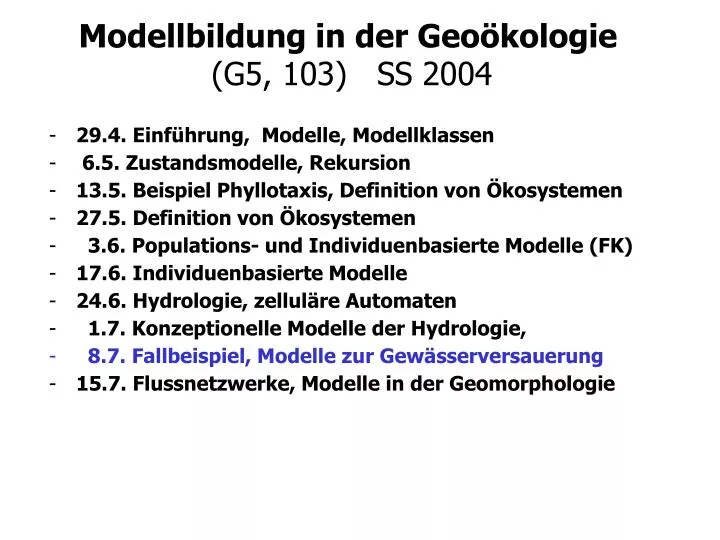 modellbildung in der geo kologie g5 103 ss 2004