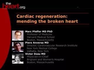 Cardiac regeneration: mending the broken heart