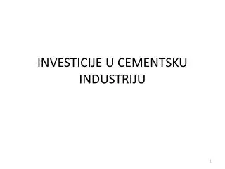 investicije u cementsku industriju