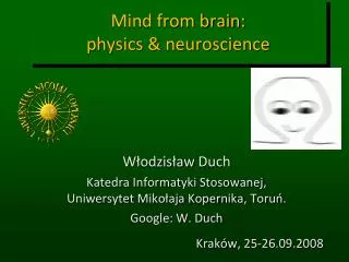 mind from brain physics neuroscience