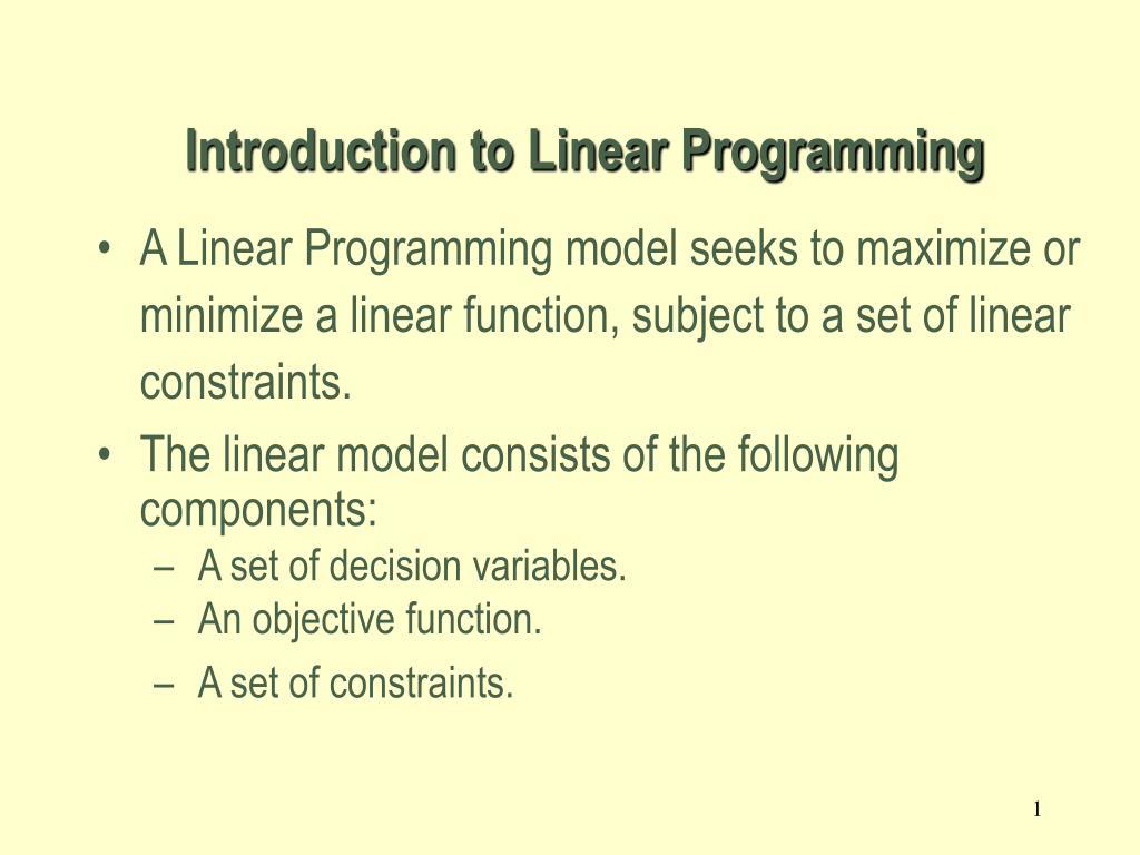 PPT - Introduction to Linear Programming PowerPoint Presentation, free ...
