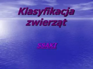 klasyfikacja zwierz t