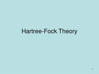 Hartree-Fock Theory