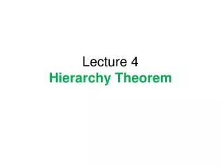 Lecture 4 Hierarchy Theorem