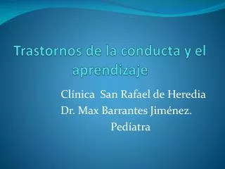 trastornos de la conducta y el aprendizaje