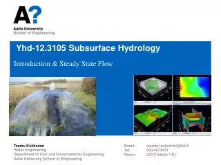 Yhd-12.3105 Subsurface Hydrology