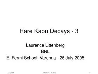 Rare Kaon Decays - 3