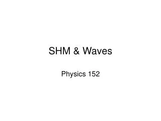 SHM &amp; Waves