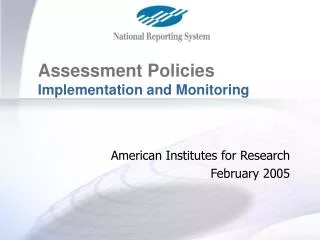 American Institutes for Research February 2005