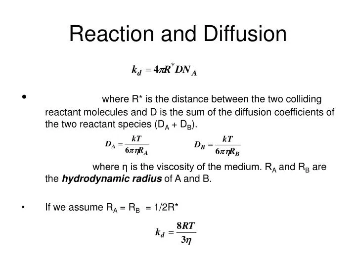 reaction and diffusion