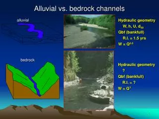 Alluvial vs. bedrock channels