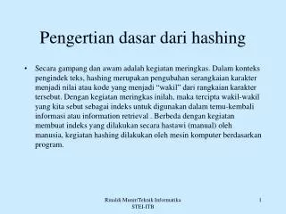 pengertian dasar dari hashing