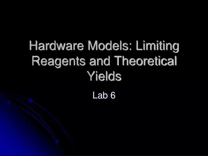 hardware models limiting reagents and theoretical yields