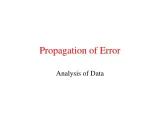 Propagation of Error