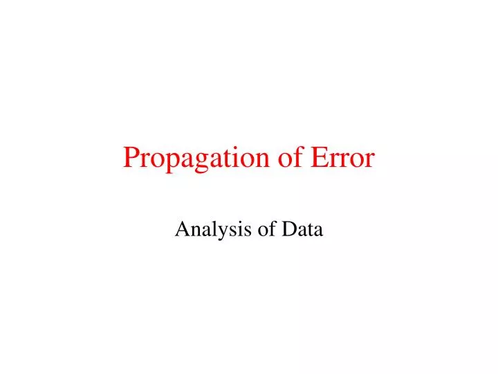 propagation of error